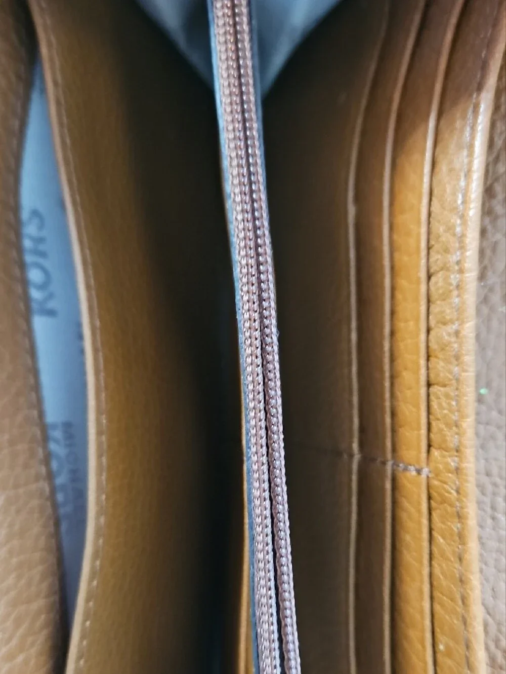Michael Kors Cognac Leather Wallet with Gold Logo